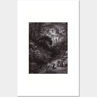 Puss in Boots Nears the Castle - Gustave Dore Posters and Art